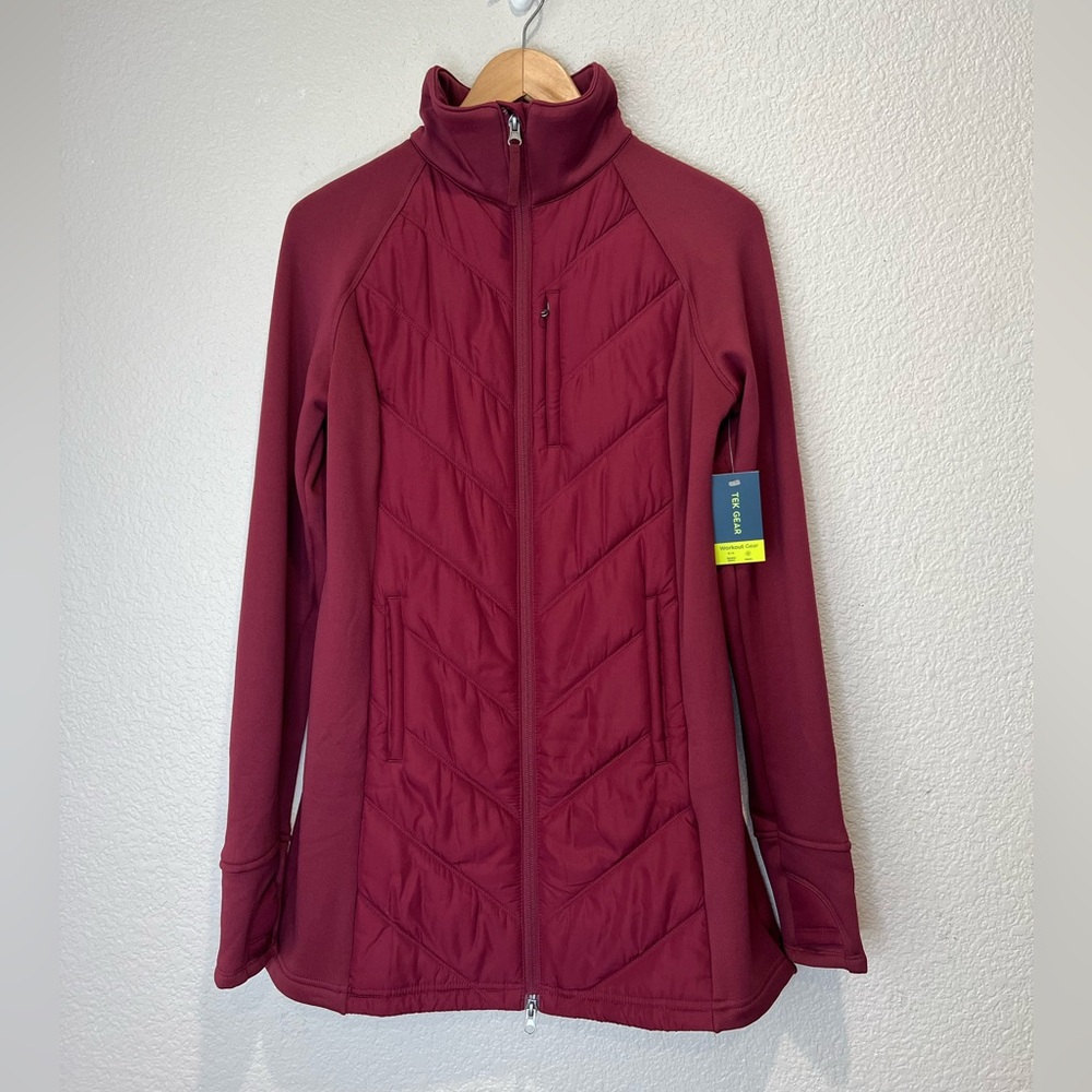 NWT Tek Gear Wine Quilted Coat, S